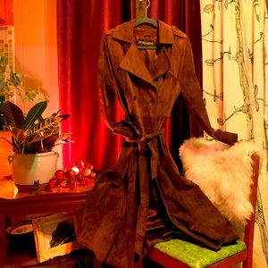 Vintage 70s/80s Rich Brown Suede Leather Coat